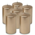 thumbnail image 1 of Hyoola Metallic Pillar Candles - 6 Pack - Copper Pillar Candles - European Made Decorative Pillar Candles - 2.75 Inch x 5 Inch, 1 of 8