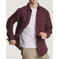 thumbnail image 4 of Real Essentials 3 Pack: Men's Long-Sleeve Flannel Button Down Plaid Casual Shirt (Available in Big & Tall), 4 of 6