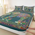 thumbnail image 3 of Erosebridal Elephant Fitted Sheet Full for Boys Girls, Ornate Pattern Bed Set, 3-Piece 1 Fitted Sheet and 2 Pillowcases, 3 of 6