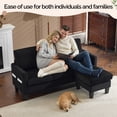 thumbnail image 2 of Ktaxon Convertible Sectional Sofa, L Shaped Couch with Storage Ottoman, Corduroy 3-Seater Couch for Small Space Living Room Black, 2 of 8