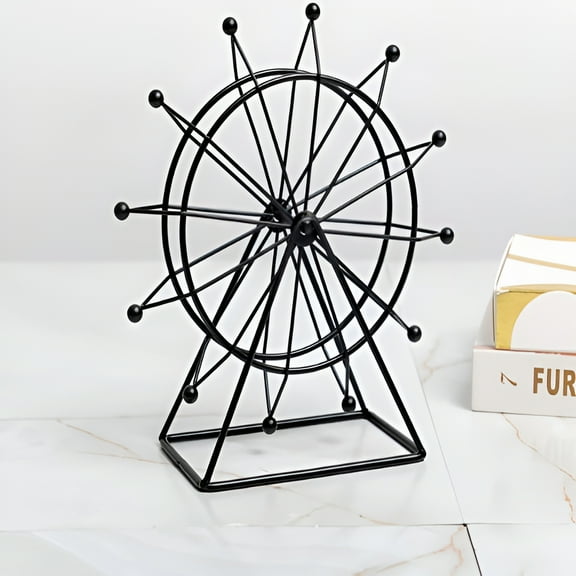 LAMIRO Art Deco Gold Ferris Wheel Bookshelf Decor-Modern Shelf Accent Ornament,Living Room,Fireplace,Desk & Entryway Decor,Ideal Gift