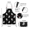 thumbnail image 3 of Black White Cat Rose Moon Star Pattern Apron-Garden Aprons for Women with Pockets-Cotton Linen Waterproof Kitchen Cooking Gardening Aprons Adjustable for Kitchen,Cooking,BBQ and Salon 33x27 Inch, 3 of 7