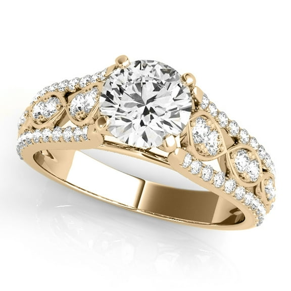 Aonejewelry 1 Ct. Halo Diamond Wedding Engagement Ring Crafted In 14k Solid Yellow Gold