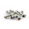 thumbnail image 5 of Surgical Steel Tongue Ring Straight Barbell 14 Gauge 5/8" CZ - 20 Pack, 5 of 8