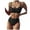 Black, variant on Aoochasliy Bikinis for Women Women Bikini U-Neck Hollow Out Two-Piece Solid Swimwear Swimsuit Beachwear Set