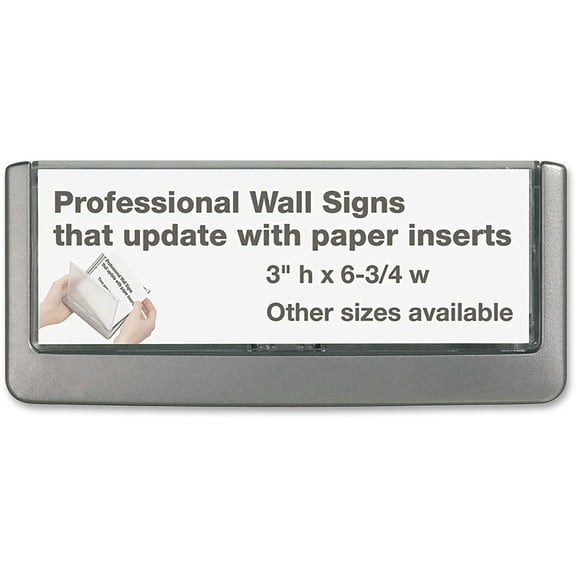 Durable Click Sign Holder For Interior Walls, 6.75" x 0.625" x 3" in Gray