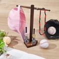thumbnail image 4 of 1 pc Baseball PineWood Championship Ring Organizer Display Tower Stands Jewelry Holder Sienna Finished Product: 25.5x10.2x32.7cm, 4 of 6