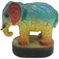 thumbnail image 3 of Lámpara de mesa retro de vidrio, lámpara de mesita de noche teñida de resina, adorno para el hogar (elefante), 3 of 7