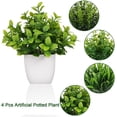 thumbnail image 3 of Artificial Potted Flowers 4pcs Fake Small Plant in Pot Mini Faux Plant Door House Office Tabletop Kitchen Colorful Greenery Decor, 3 of 5