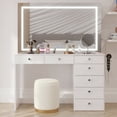 thumbnail image 3 of Boahaus Lyanna Makeup Vanity Stool with Storage and Soft Cushion, White, 3 of 13