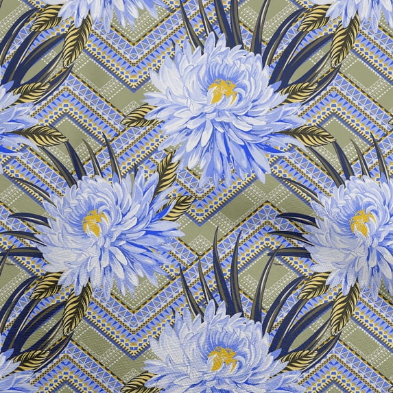 oneOone Cotton Flex Dusty Green Fabric Florals Quilting Supplies Print Sewing Fabric By The Yard 40 Inch Wide