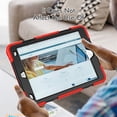 thumbnail image 4 of iPad Pro 11 Inch 4th/3rd/2nd/1st Generation Case 2022 2021 2020 2018 Case with Built-in Screen Protector, Shockproof Rotatable Kickstand Cover Hand Strap and Shoulder Strap,Red+Black, 4 of 8