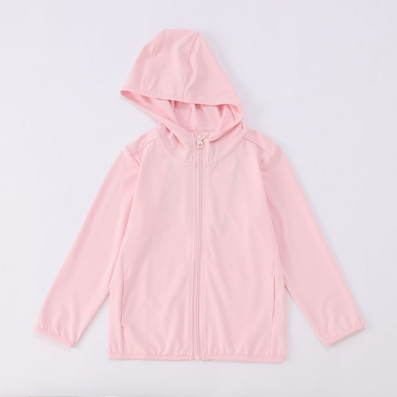 Kids UPF 50  Athletic Sun Protection Jacket Zipper Long Sleeve Hoodie Outwear Breathable Coat Jacket for Kids Boys Girls 6-7 Years