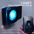 thumbnail image 2 of Timbre inalámbrico JSIEEM Timbre de puerta impermeable de 1200 pies con 36 melodías 4 niveles de volumen Luz de flash de 7 colores, 2 of 5