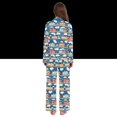 thumbnail image 3 of FORMRS Womens Pajama Set Long Sleeve Top and Pants with Pockets Soft Comfy Lounge Sleepwear, Sizes S-2XL, Blue Cute Train Pattern, 3 of 7