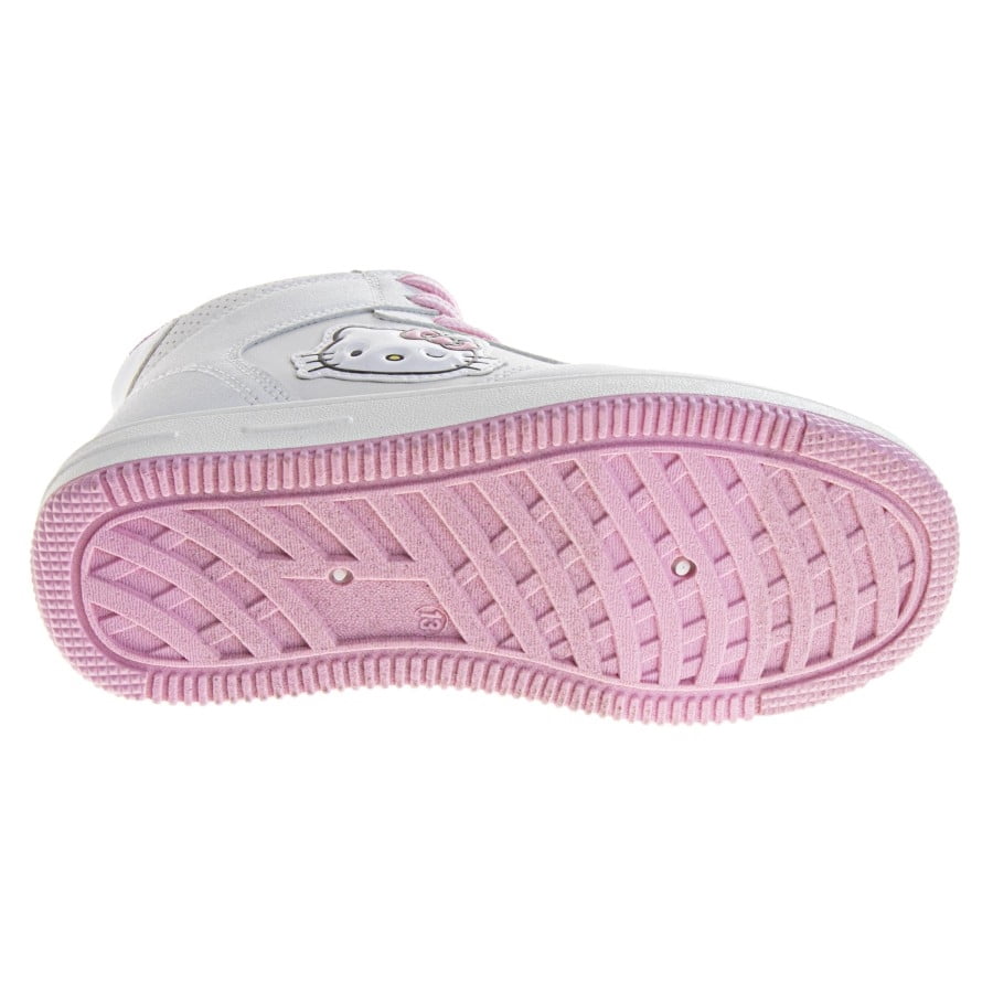 Hello Kitty Girls High Top Sneakers Lace Up (Big Kid), White Pink, Size: 13