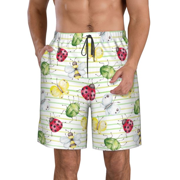Fotbe Insects Trajes de Baño Estampados para Hombre, Shorts de Verano de Secado Rápido, Ropa de Playa, Bañadores-XX-Large