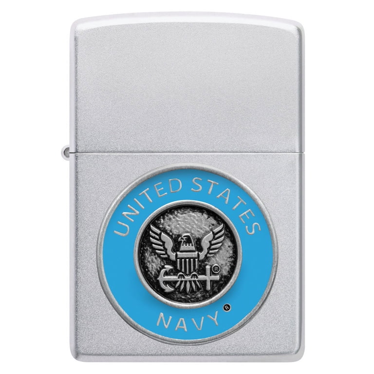 Zippo United States Navy® Emblem Satin Chrome Pocket Lighter