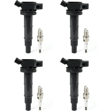 POLARPRA 4PCS UF333 Ignition Coil Pack & Iridium Spark Plug Compatible with To-yota Camry Corolla Highlander Rav4, Lexus Hs250h, Pontiac Vibe, Scion Tc Xb 2.4L L4 Replace#C1330 UF-333 5C1299