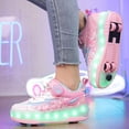 thumbnail image 6 of Yiomxhi Kids Roller Shoes, Boys Girs Sneakers with LED Light Wheels, Become Sport Sneaker for Christmas Birthday Children Gift, Adjustable Roller Skates Suitable for Outdoor School, 6 of 7
