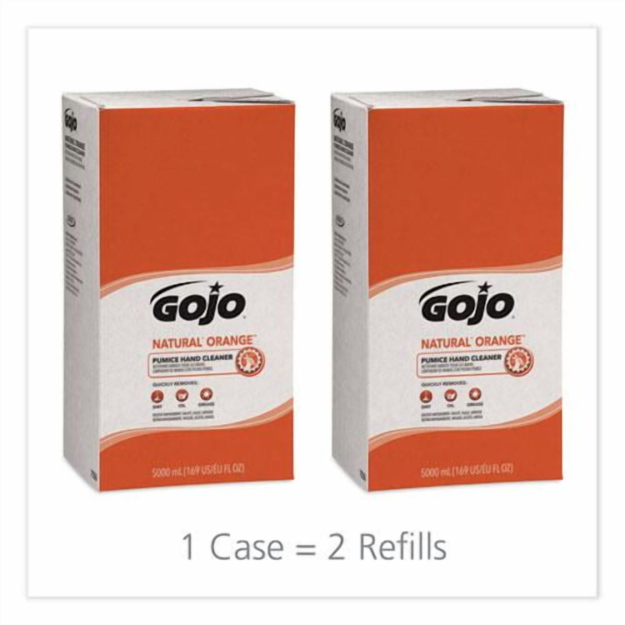 Gojo Natural Orange Pumice Hand Cleaners, Citrus, Bag-in-Box, 5,000 mL