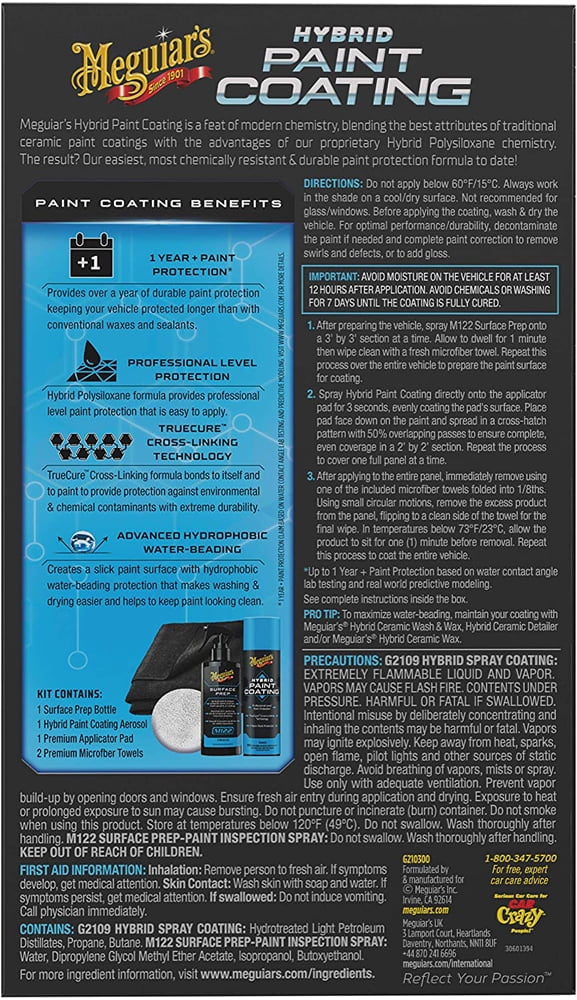 Meguiars Hybrid Paint Coating, Pro-Grade Protection & Durability that's Easy to Use, Kit