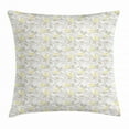 thumbnail image 1 of Birds Throw Pillow Cushion Cover, Linear Lobed Leaves on Vertical Branches on Spotted Background, Decorative Square Accent Pillow Case, 18 X 18 Inches, Pale Grey Dimgrey and Mustard, by Ambesonne, 1 of 2