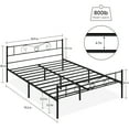 thumbnail image 3 of Full Bed Frame Platform with Headboard and Footboard Metal Bed Mattress Foundation with Storage No Box Spring Needed Black, 3 of 6