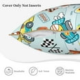 thumbnail image 5 of Kll Cartoon Car Racing Decorative Throw Pillow Covers Velvet Soft For Couch Sofa Bedroom Living Room Outdoor -20"X20", 5 of 8