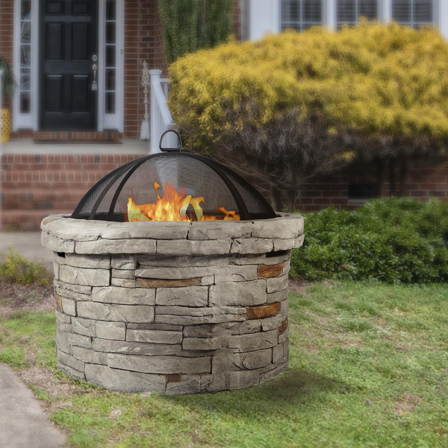 Winado Magnesium Oxide Fire Pit Iron for Outdoor Patio Gray