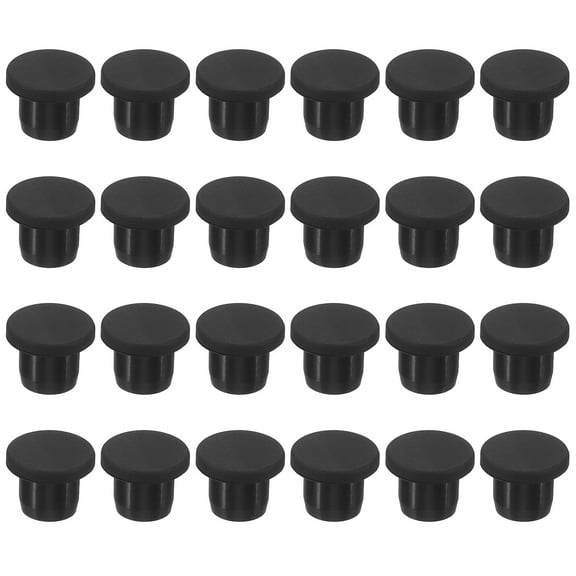 Uxcell Silicone Rubber Hole Plug 10mm Diameter Soft Flexible Stopper for 9-10mm Hole Black 24 Pieces