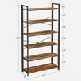 thumbnail image 3 of VASAGLE 6-Tier Tall Bookshelf, Rustic Brown and Black, Industrial Style, 11.8 x 31.5 x 73.2 Inches, 3 of 8