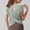 Army Green, variant on Women’s French Crew Neck Short Sleeve Casual Blouse, Slim Fit Yoga Top, Breathable Pullover for Gym Workout and Daily Wear