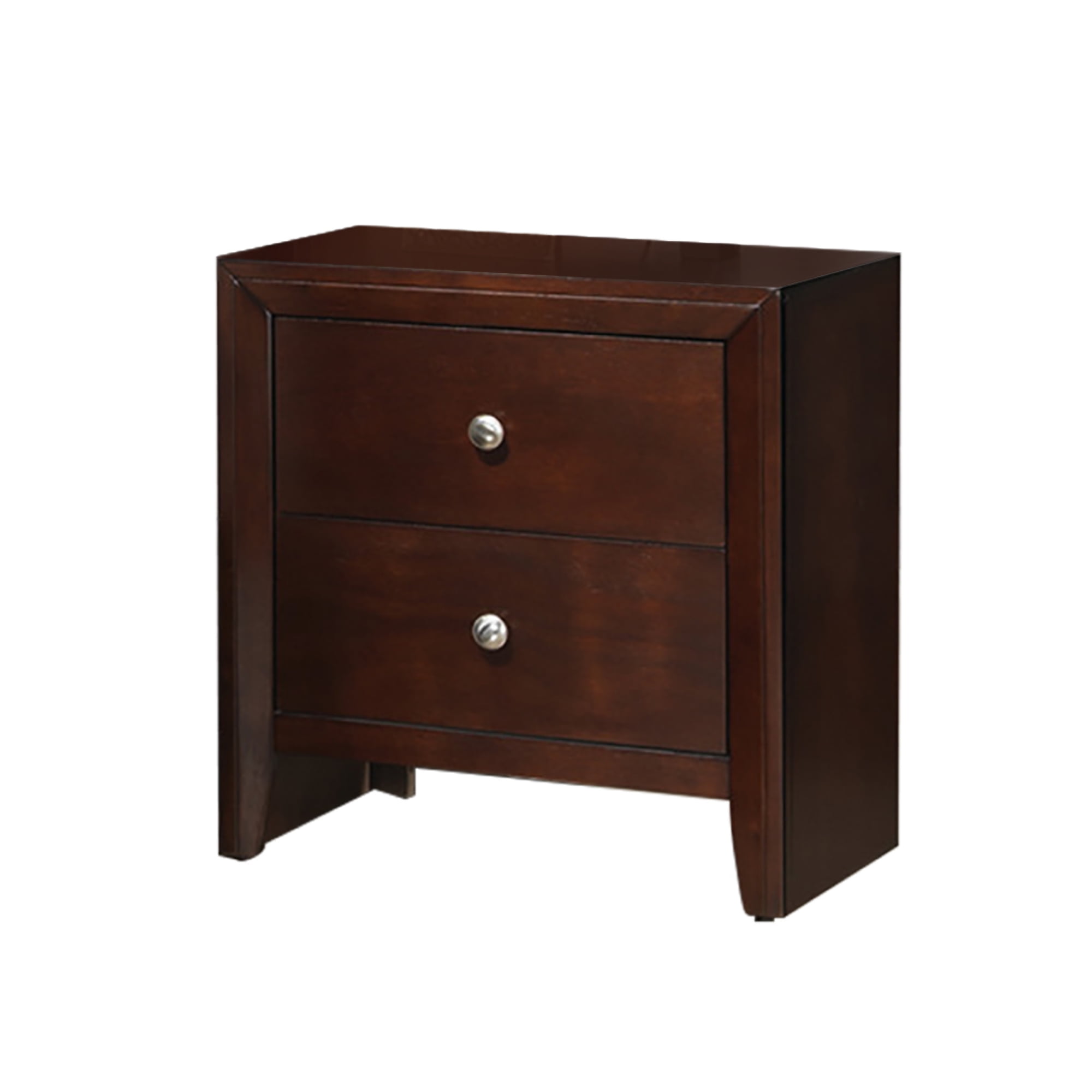 Kali Wooden 2-Drawer Brown Nightstand