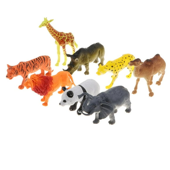 MERIGLARE 8pcs Small Zoo Animals Model Figures Children Preschool