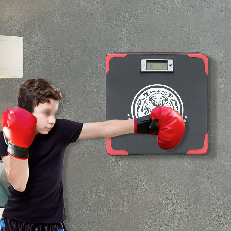 Miumaeov Boxing Strength Tester Wall-Mounted Boxing Mat Height Adjustable  Family Punching Bag Boxing Pads for Adults Teens Children