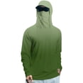 thumbnail image 2 of Nestiefly Mens Uv Rash Guard Fishing Shirts with Mask UPF 50+ Cooling Shirt Sun Protection Hiking Blouse Lightweight Hoodies Green 2XL, 2 of 5