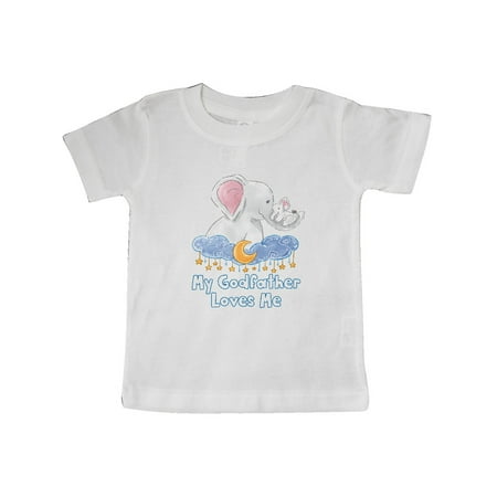 

Inktastic My Godfather Loves Me Cute Elephants Cloud Moon and Stars Gift Baby Boy or Baby Girl T-Shirt