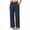FV75_Navy, variant on Wide Leg Pants for Women Elastic Waisted Button Up Palazzo Pants Casual Solid Color Trousers with Pockets Army Green 2XL