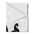 thumbnail image 2 of Zodiac Aries Soft Flannel Fleece Throw Blanket, Abstract Monochrome Goat Swirled Horns and Floral Curly Details, Cozy Plush for Indoor and Outdoor Use, 60" x 80", Black and White, by Ambesonne, 2 of 5