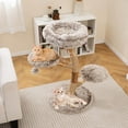 thumbnail image 4 of Costway Modern Cat Tree with Pear Wood Trunks Scratching Posts Soft Long Plush Fabric, 4 of 9