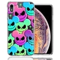 thumbnail image 1 of MUNDAZE Apple iPhone XR Bright Rainbow Nightmare Skulls Spooky Season Halloween Design Double Layer Phone Case Cover, 1 of 3