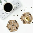 thumbnail image 4 of Lsque Snake And Flower Pattern 4" Drink Coasters Set of 4, PVC Leather Absorbent Coasters, Table Coaster Set Decorative Coffee Cup Coasters Housewarming Gift -Hexagon, 4 of 6