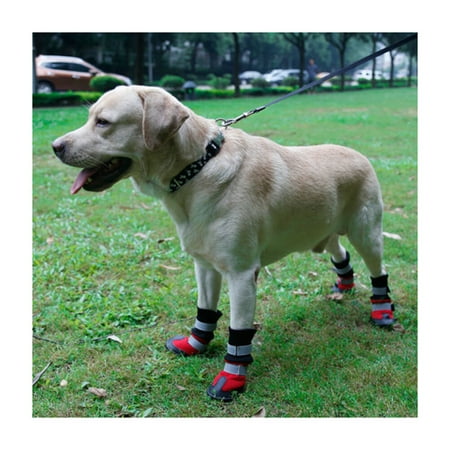 Worgeous Dog Rain Booties Anti Pet Snow Boots Protective Shoes Dog Rain Booties Size (Red)