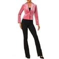 thumbnail image 2 of INSPIRE CHIC Blazer en Velours pour Femme, Col à Revers, Manches Longues, Boutonné, Veste de Tailleur pour le Travail, L Rose, 2 of 6