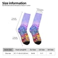 thumbnail image 2 of Balery Colorful Purple Cosmos Flower Calcetas Largas con Estampado para Hombre y Mujer – Suaves y Transpirables, Talla Única (US 5-11), 2 of 6