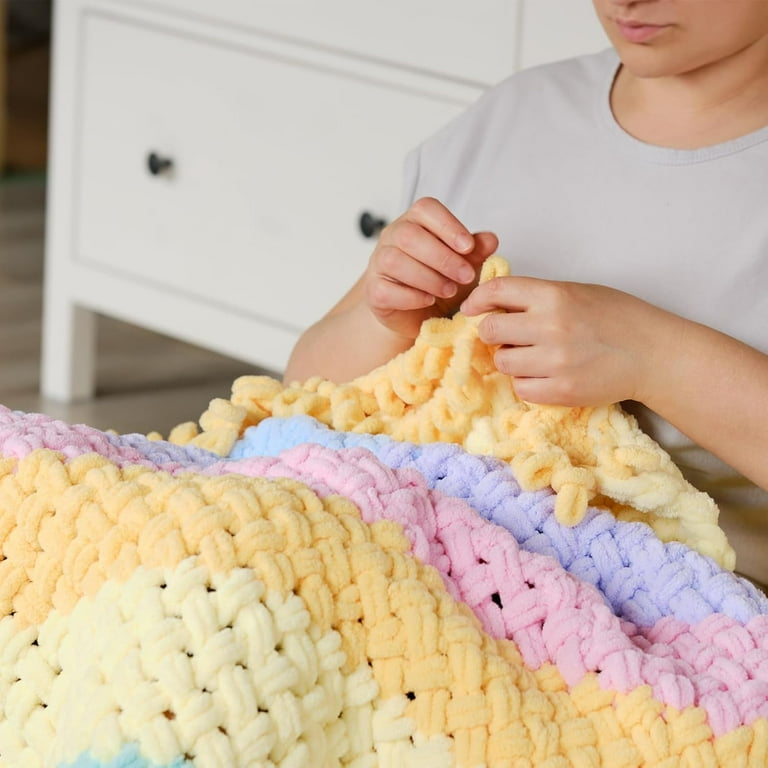 Chunky Yarn Crochet Baby Blanket With Chenille Yarn NORCIA Soft