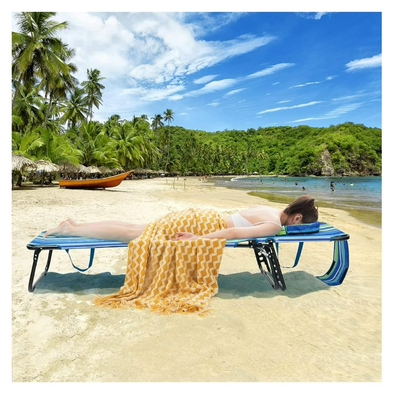 Beach lounge chair with face opening sale