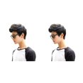 thumbnail image 2 of QualitChoice Boy Wigs Reusable Short Curly Stylish Realistic Solid Color Dyeable Toupee Night Parties Shopping Artificial Hair Black 2Set, 2 of 6