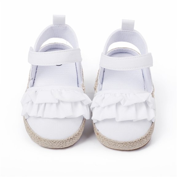 BRICH Baby Girls Sandals Summer Shoes Outdoor First Walker Toddler Girls Shoes,Size 0-18 Months White 12-18 Months